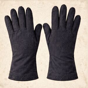 VINTAGE Black Formal Gloves M/L Bespoke Retro Evening Costume
